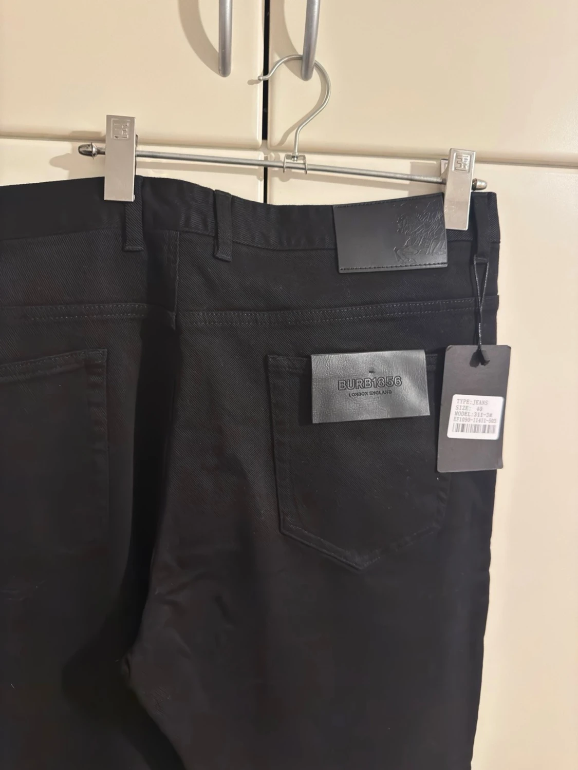 Svarta  jeans med rutigt foder - 2