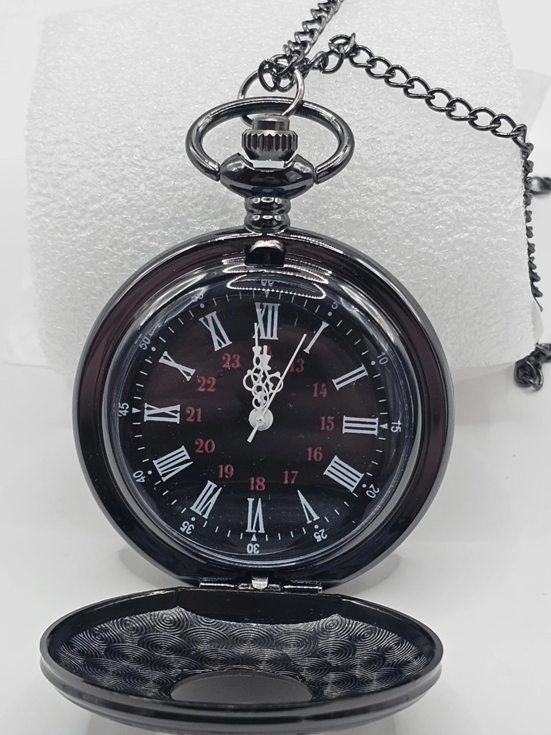 Svart fickur med kedja "klocka" - 1