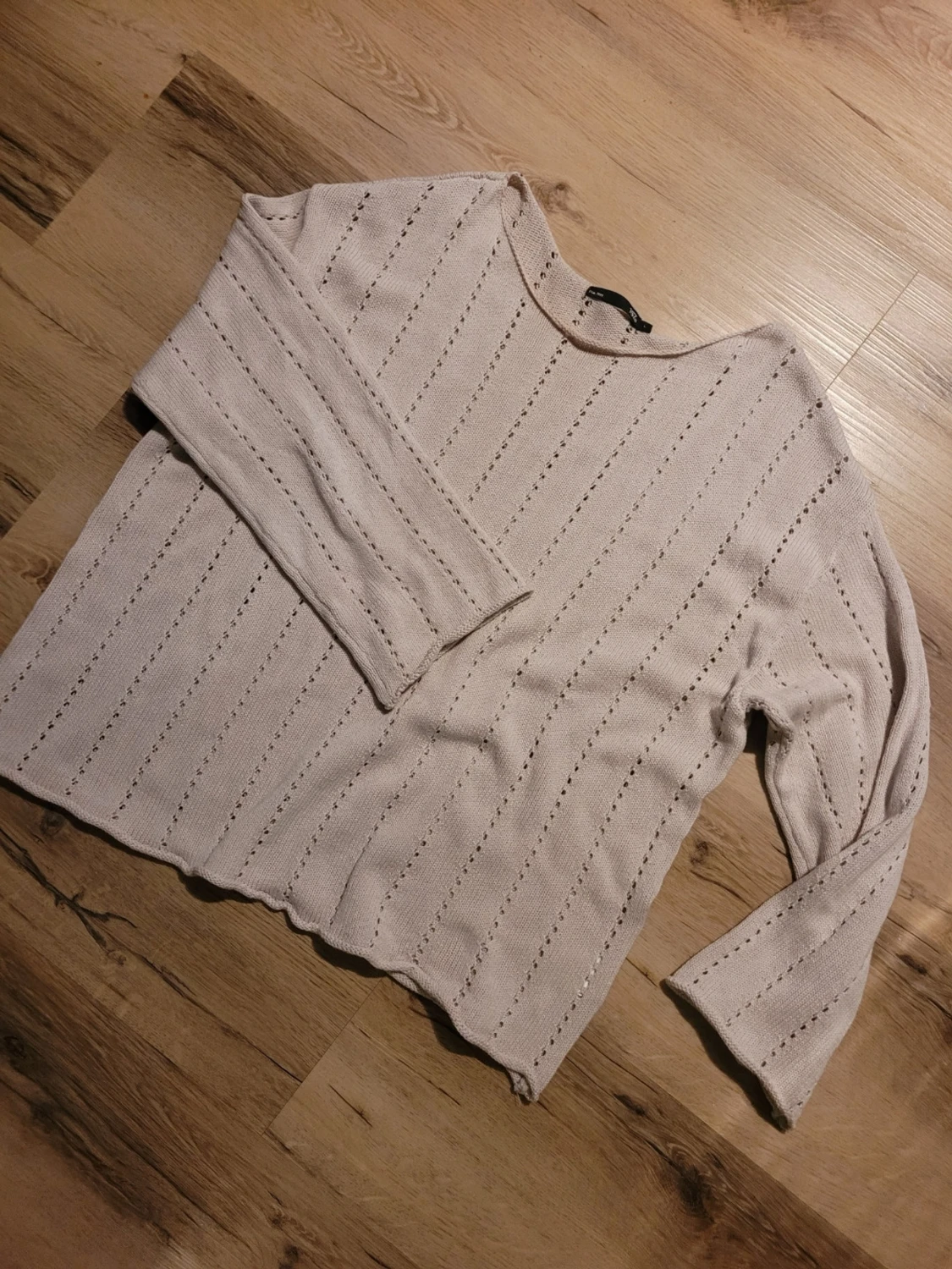 Ljusbeige stickad tröja 157 L