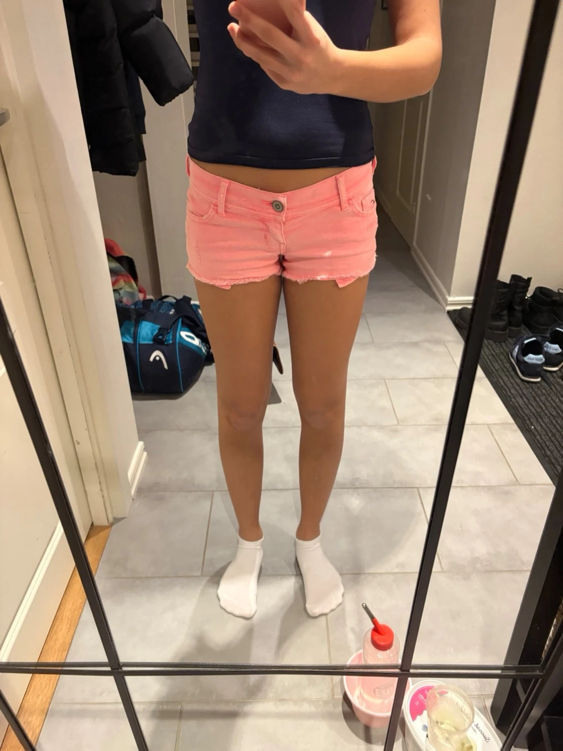 Rosa jeansshorts från Hollister - 2