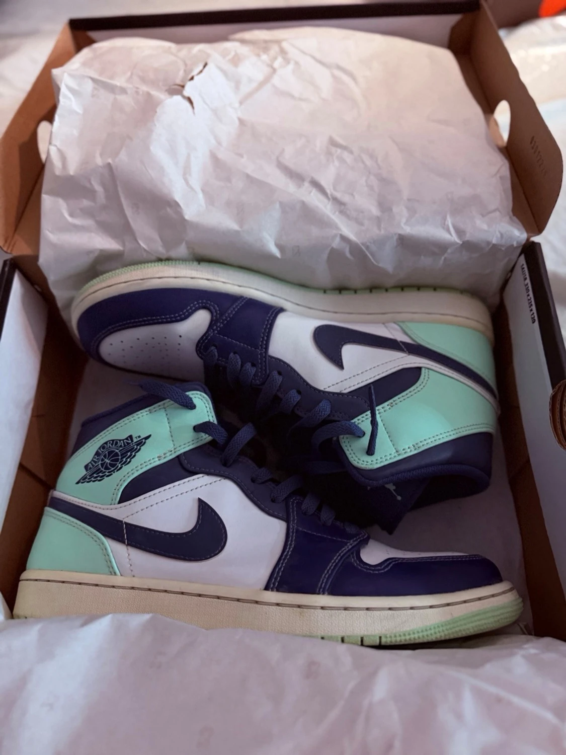 Air Jordan 1 Mid blå/mint