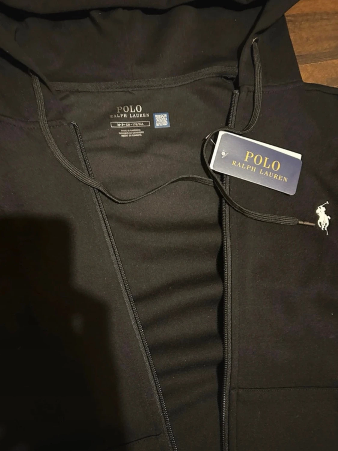 Svart zip hoodie från polo - 2