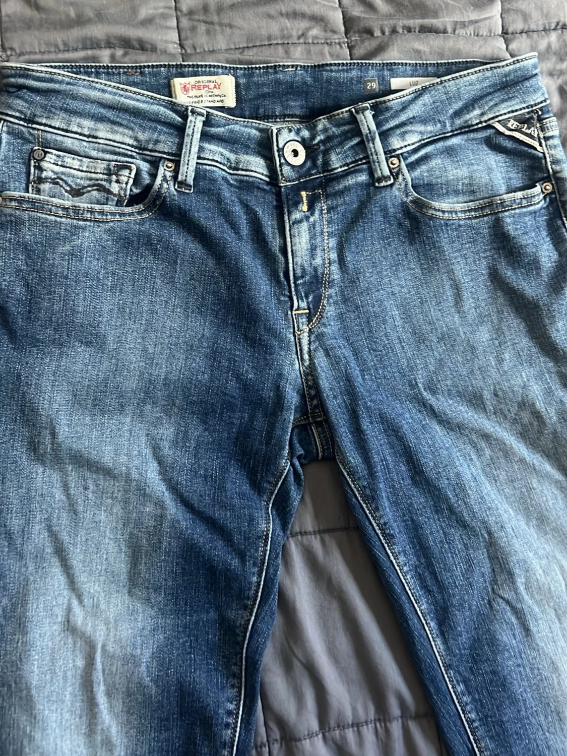Replay blå jeans med kontrastsömmar - 2