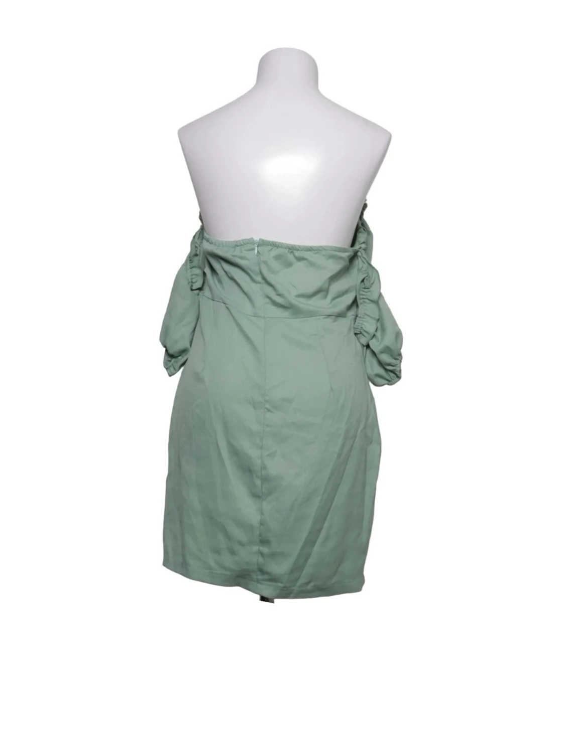 Ljusgrön offshoulder kortklänning - 3
