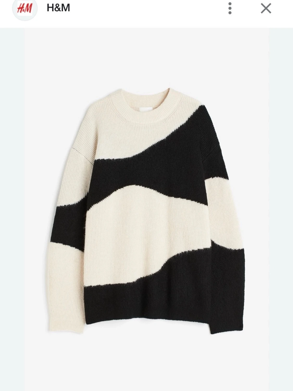 Svartvit stickad tröja från H&M