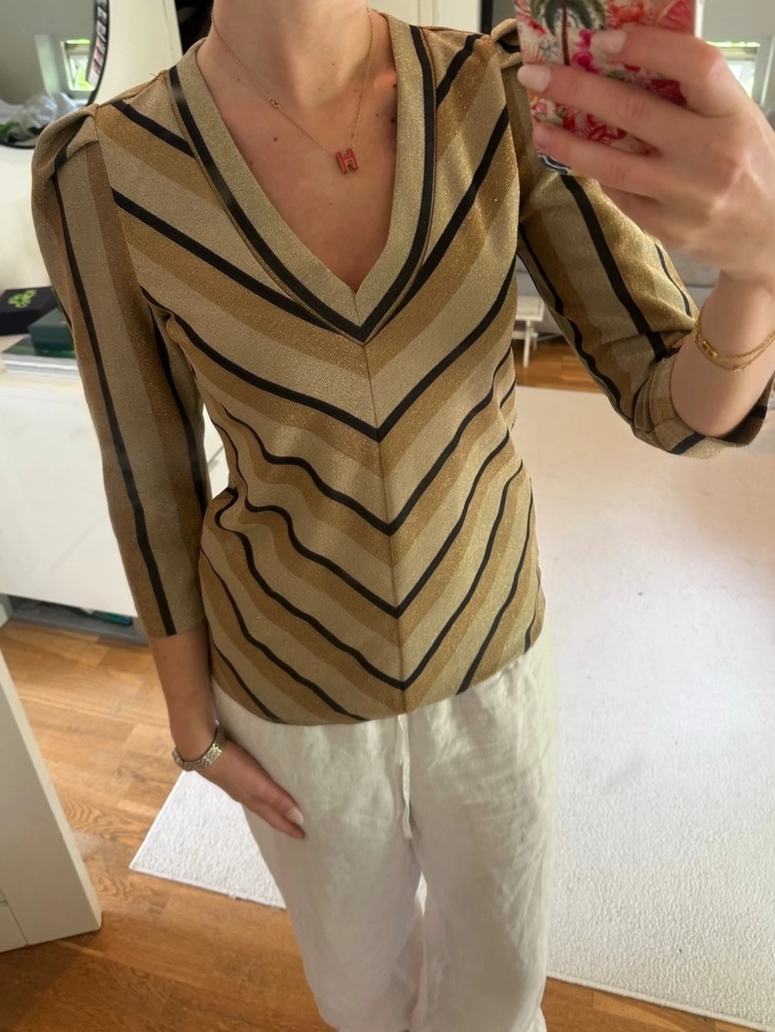 Randig glittrig topp från Selected Femme - 5