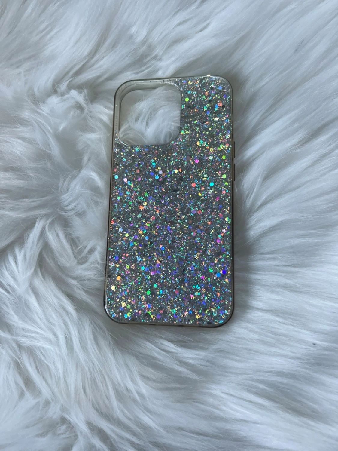 Glittrigt silvrigt mobilskal iPhone 13 Pro
