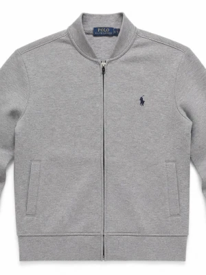 Grå zip hoodie från Polo Ralph Lauren - Snygg grå hoodie med dragkedja från Polo Ralph Lauren. Klassisk design med ribbade muddar, två fickor fram och svart broderad logga på bröstet. Storleken är S men passar XS bättre