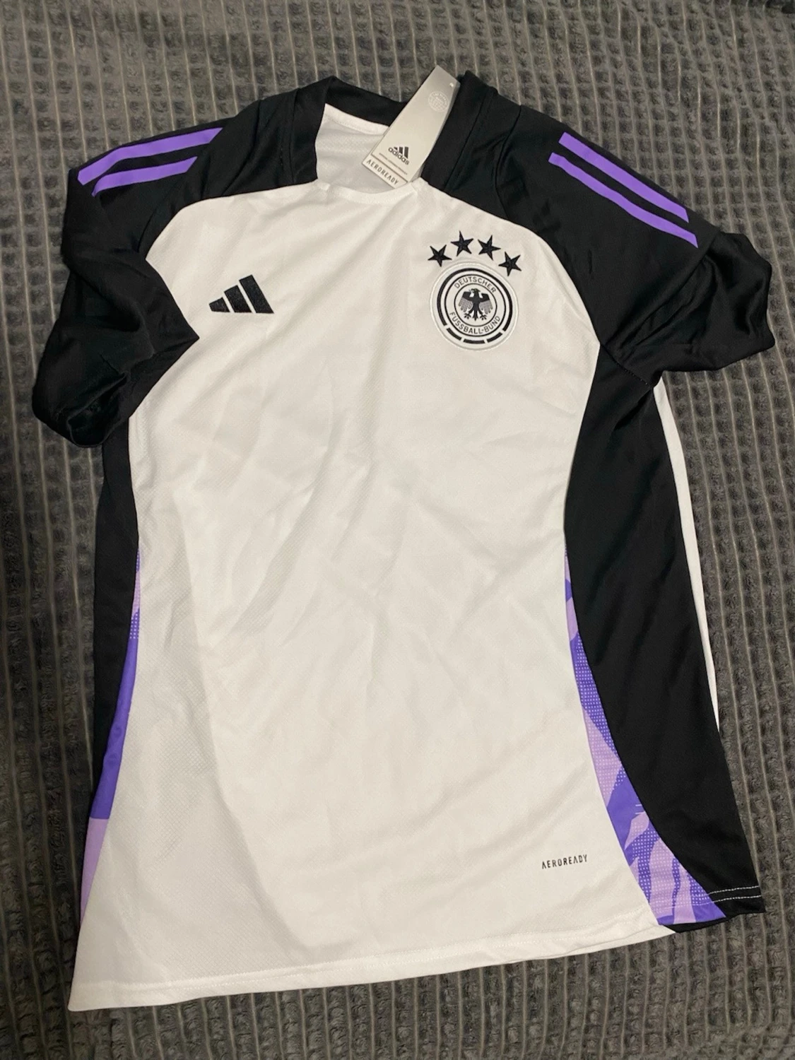 Tysklands matchtröja Adidas vit/svart - 1