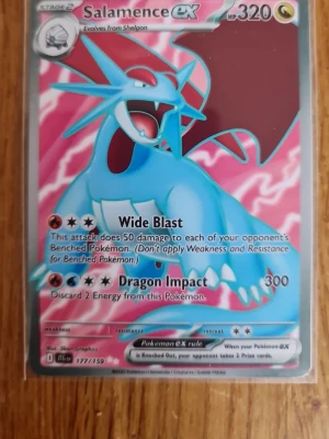 Salamence EX Pokémonkort - Salamence EX ( proxy card ) perfect to play and used for battles and turnaments. HP 320 attack 300 🤤  with wide blast ability.
