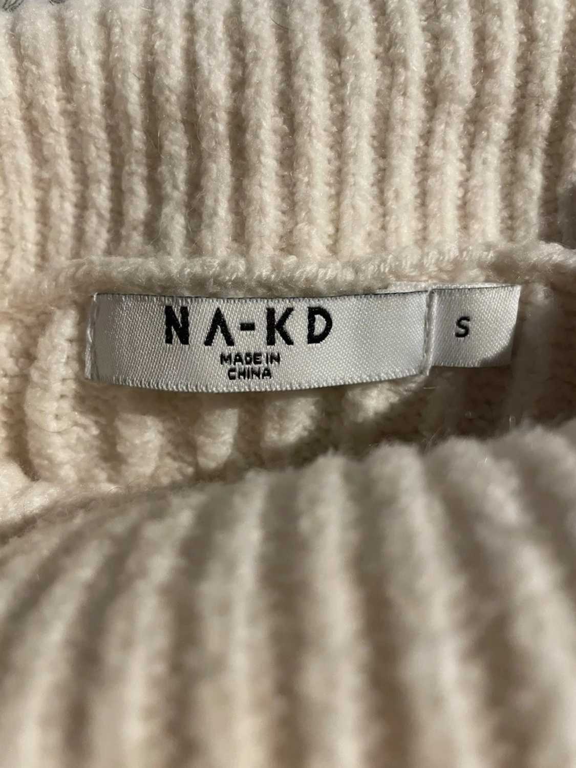 Vit Stickad turtlenecksweater - 3