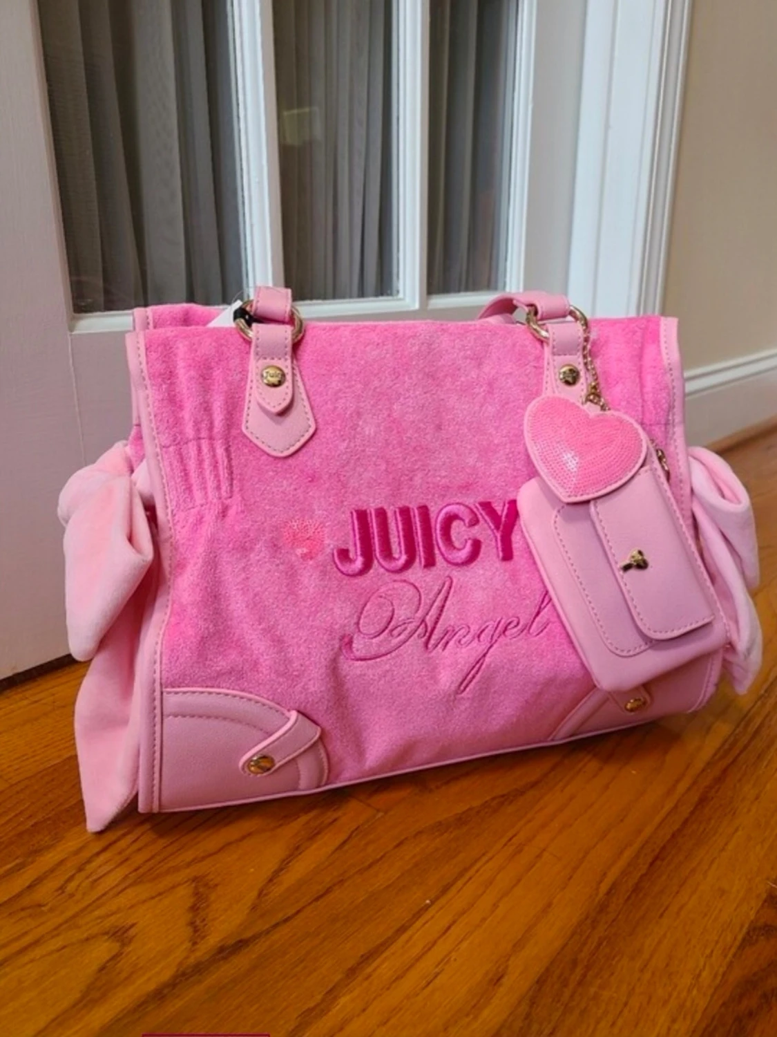 Juicy Couture rosa handväska med rosetter - 6