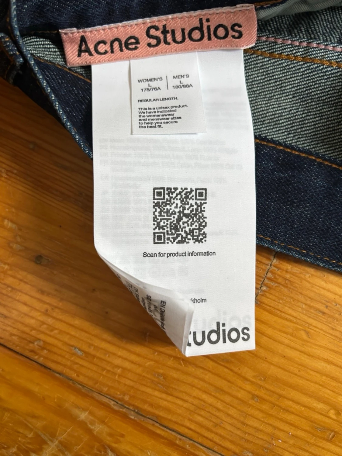 Mörkblå wide leg acne studios jeans - 3