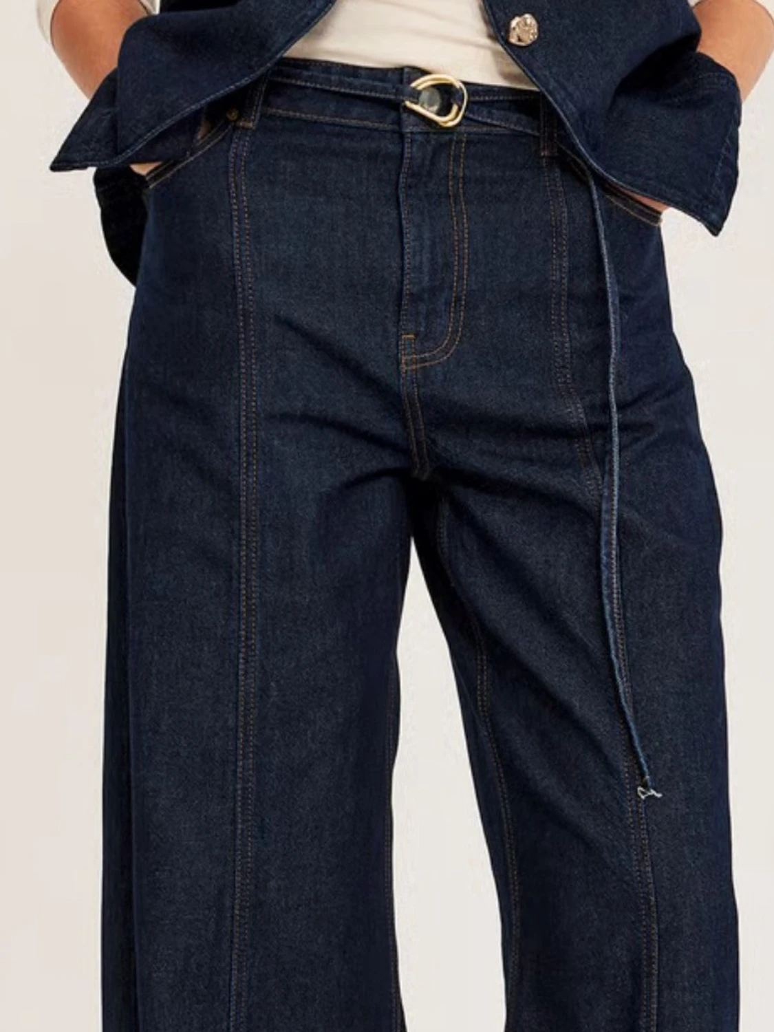 Mörkblå vida jeans  - 2
