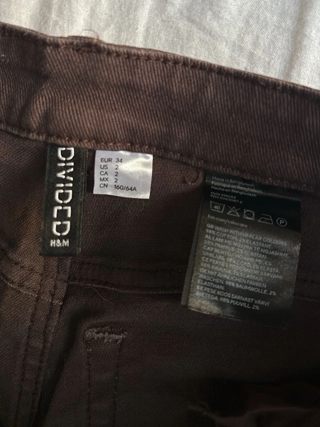 Bruna raka jeans med hög midja - 2