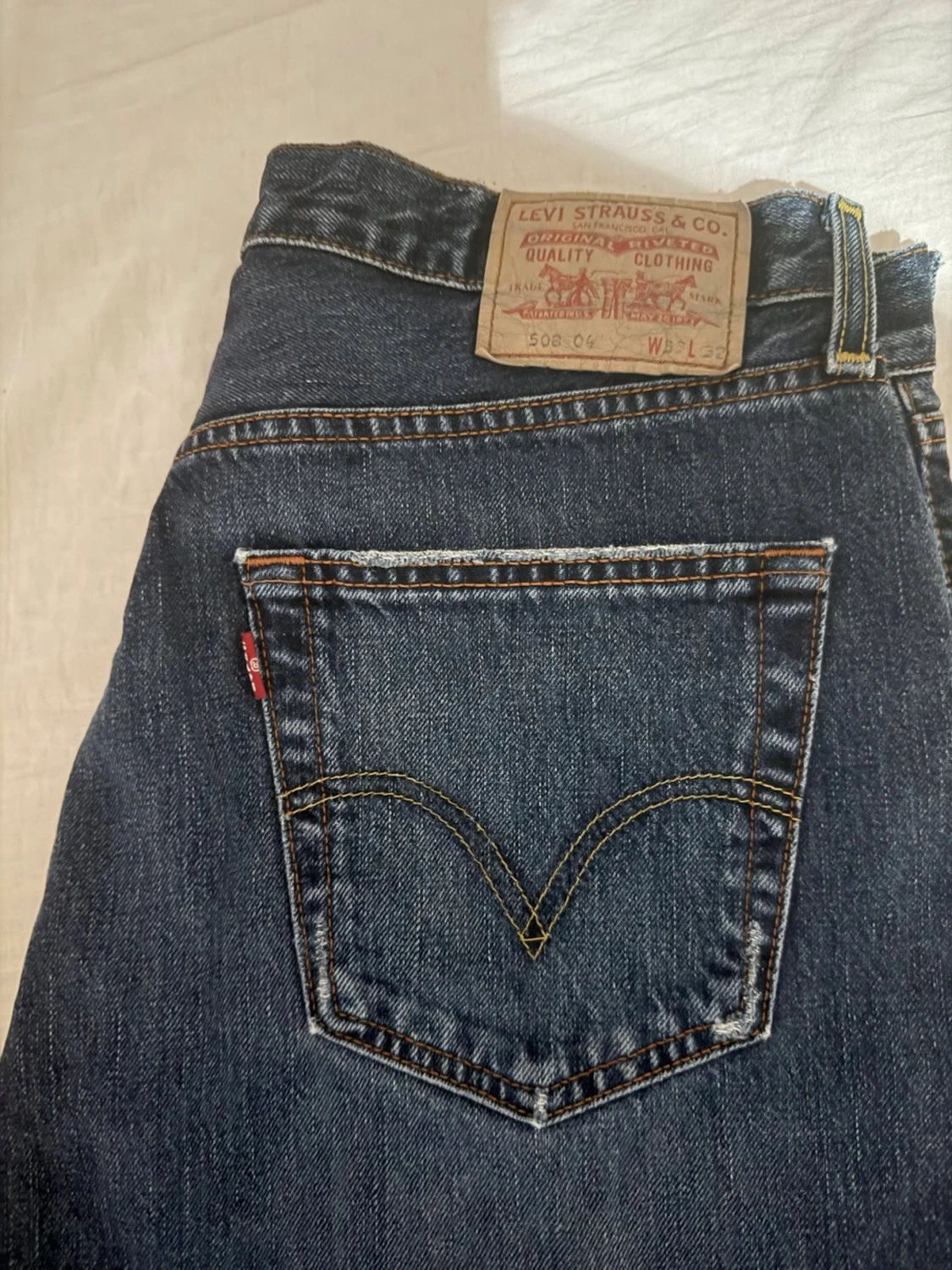 Vinted Levis 508 04 straight loose standard deep navy denim - 6