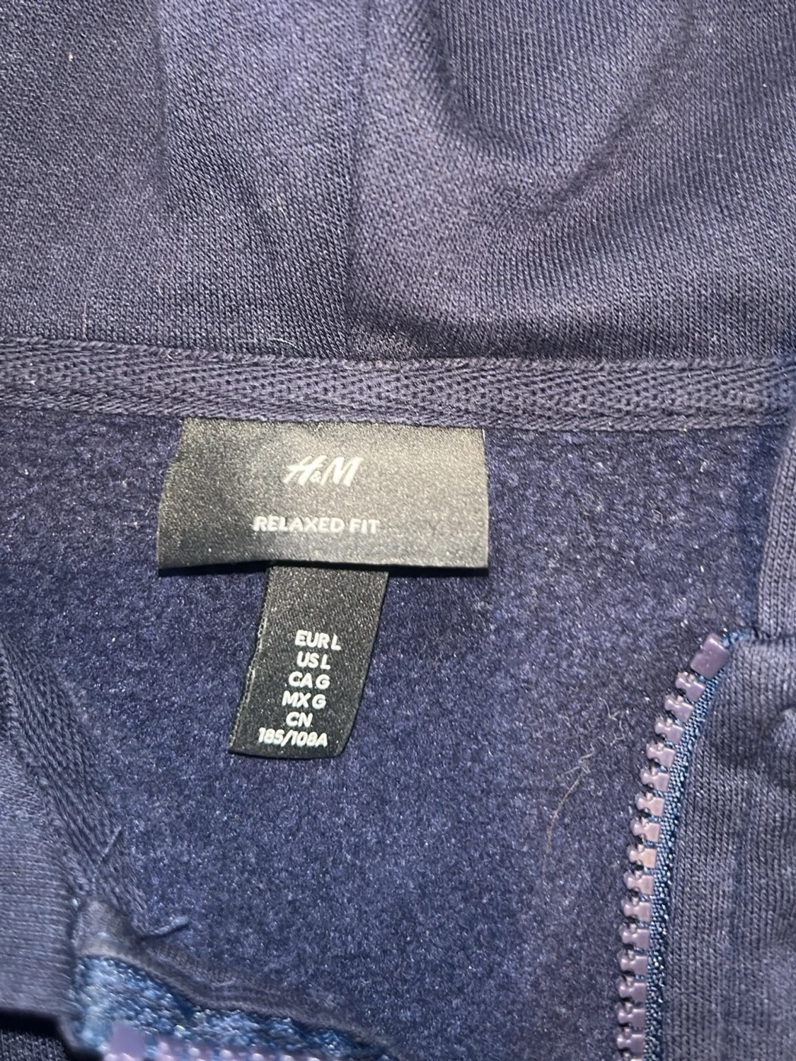 Mörkblå hoodie med dragkedja H&M - 1