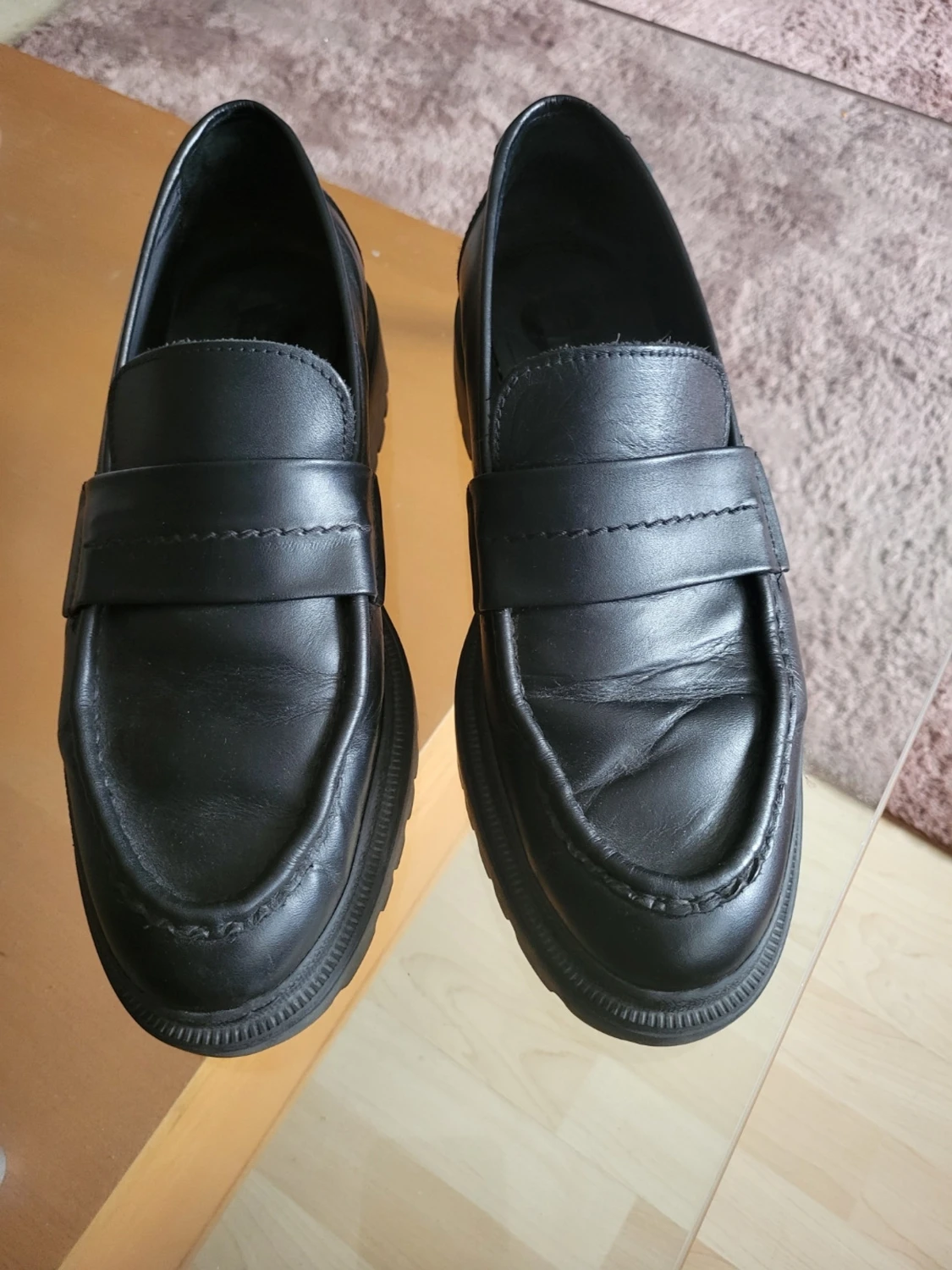 Svarta loafers i skinn - 1