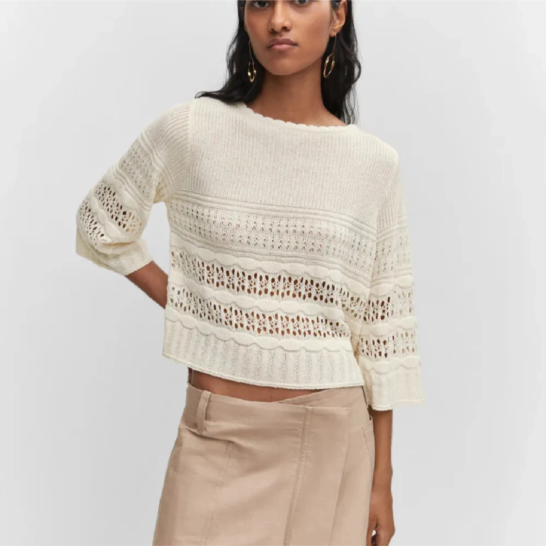 Trekvartsärmad Topp från Mango