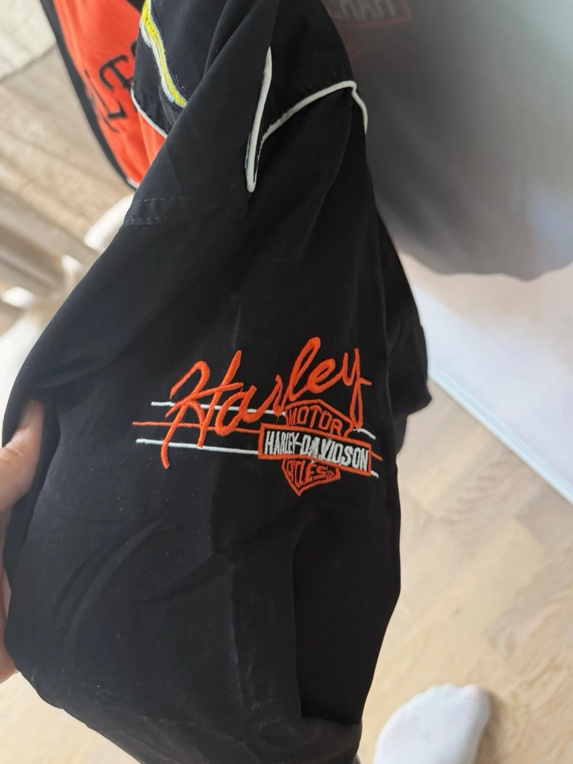 Harley Davidson svart och orange vindjacka - 3