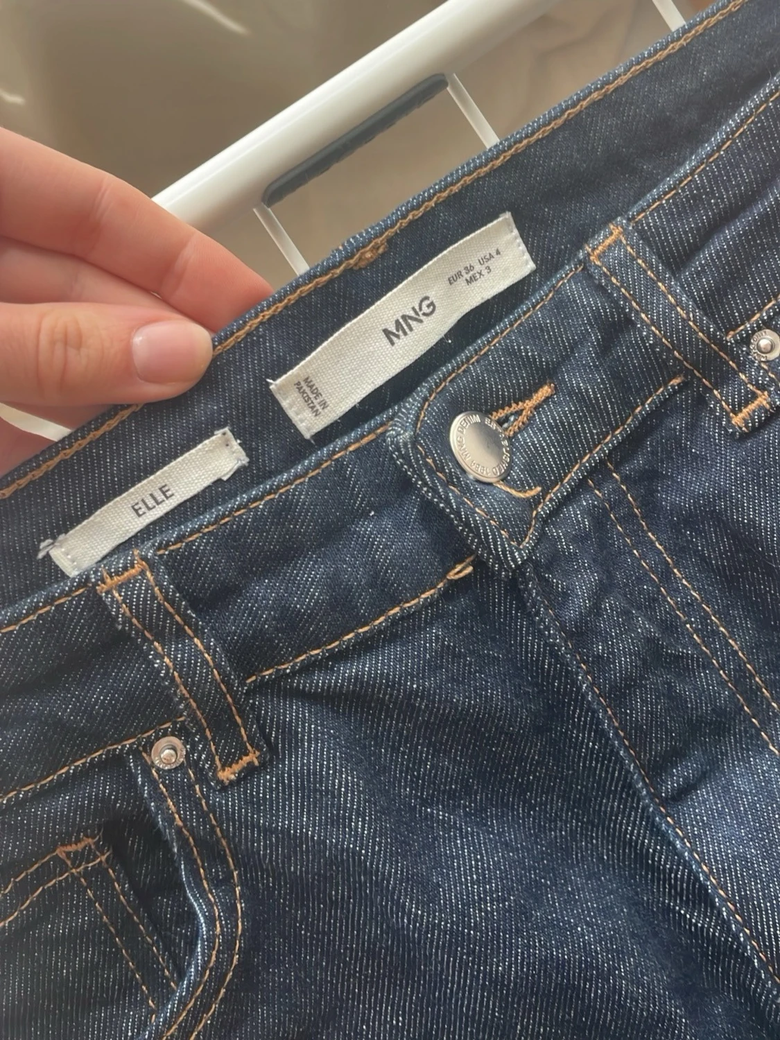 Mörkblå bootcut jeans med slits - 1