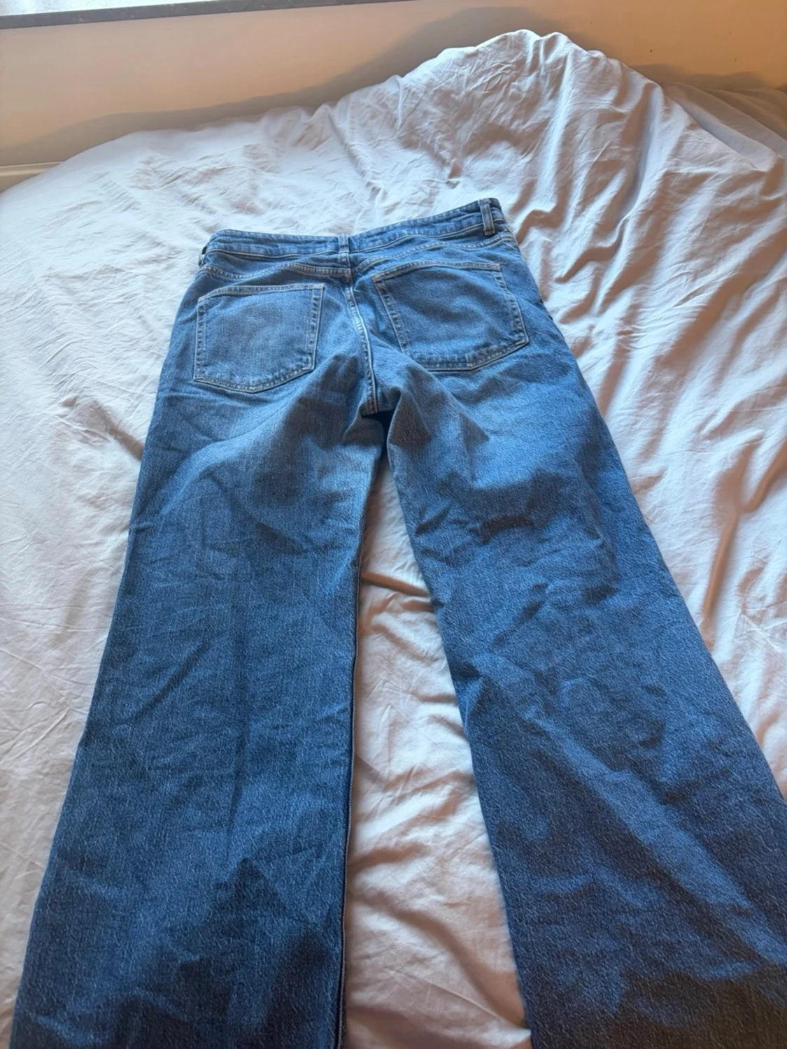 Blåa wide leg jeans från H&M - 2