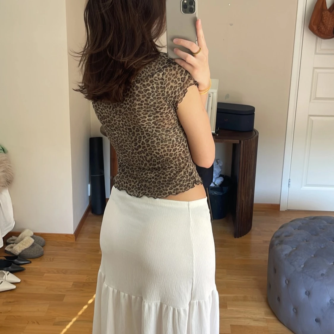 Leopard topp med volanger - 91