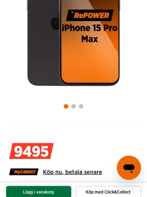 iPhone 15 Pro Max 256 Gb  - Nytt skick Nytt batteri (100% batteri hälsa) Nytt skärm 256 Gb  Färg:Titanium