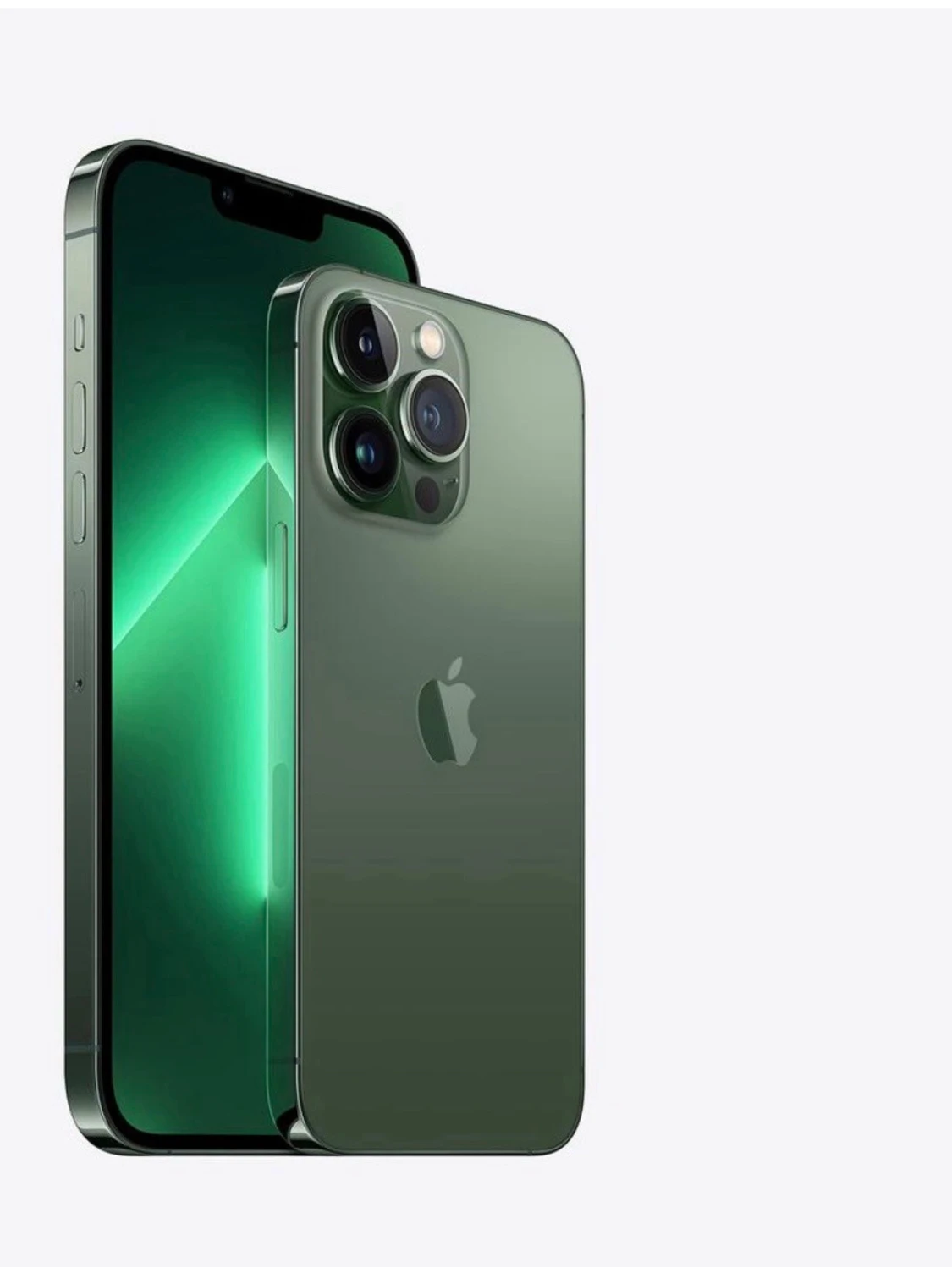 Grön iPhone 13 Pro med trippelkamera