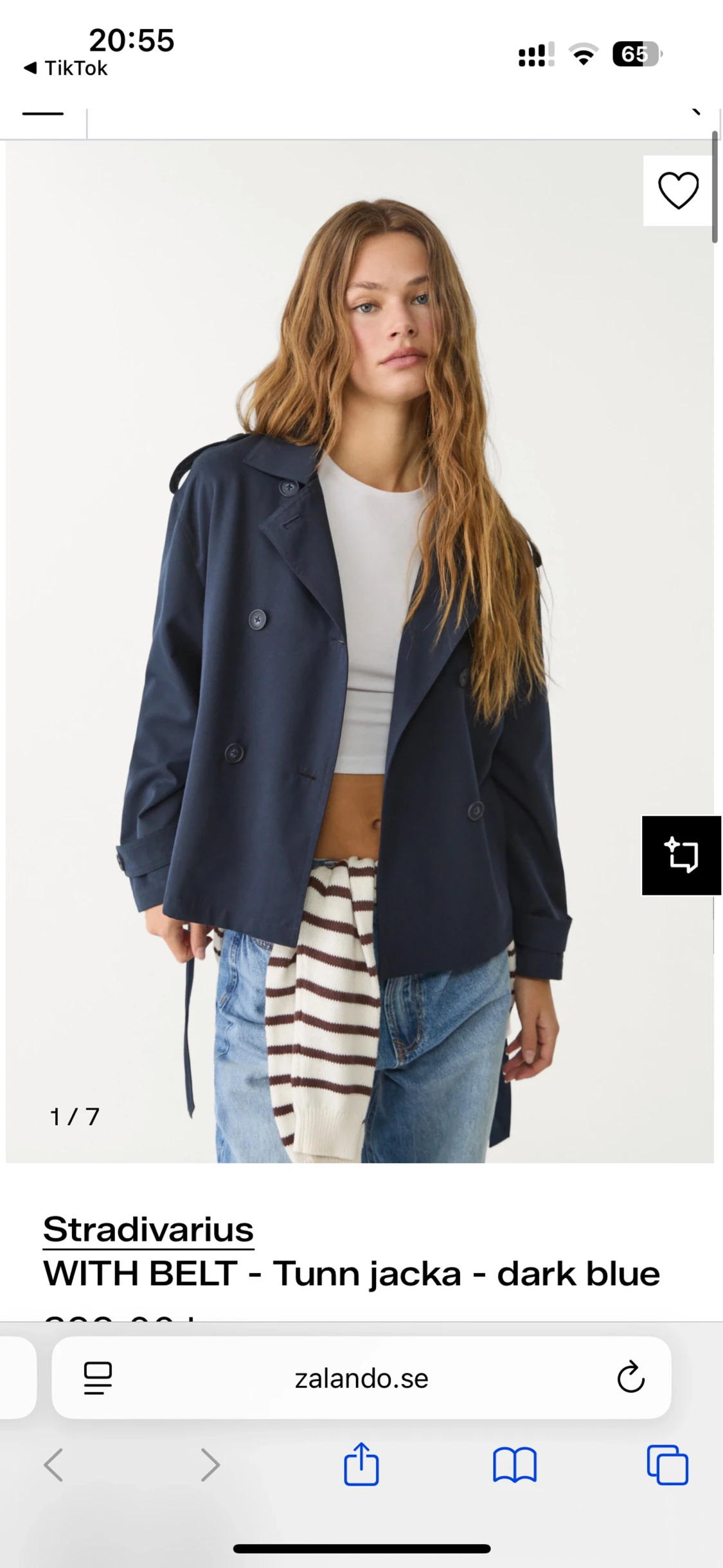 Mörkblå trenchcoat från Stradivarius(pris kan diskuteras) - 2