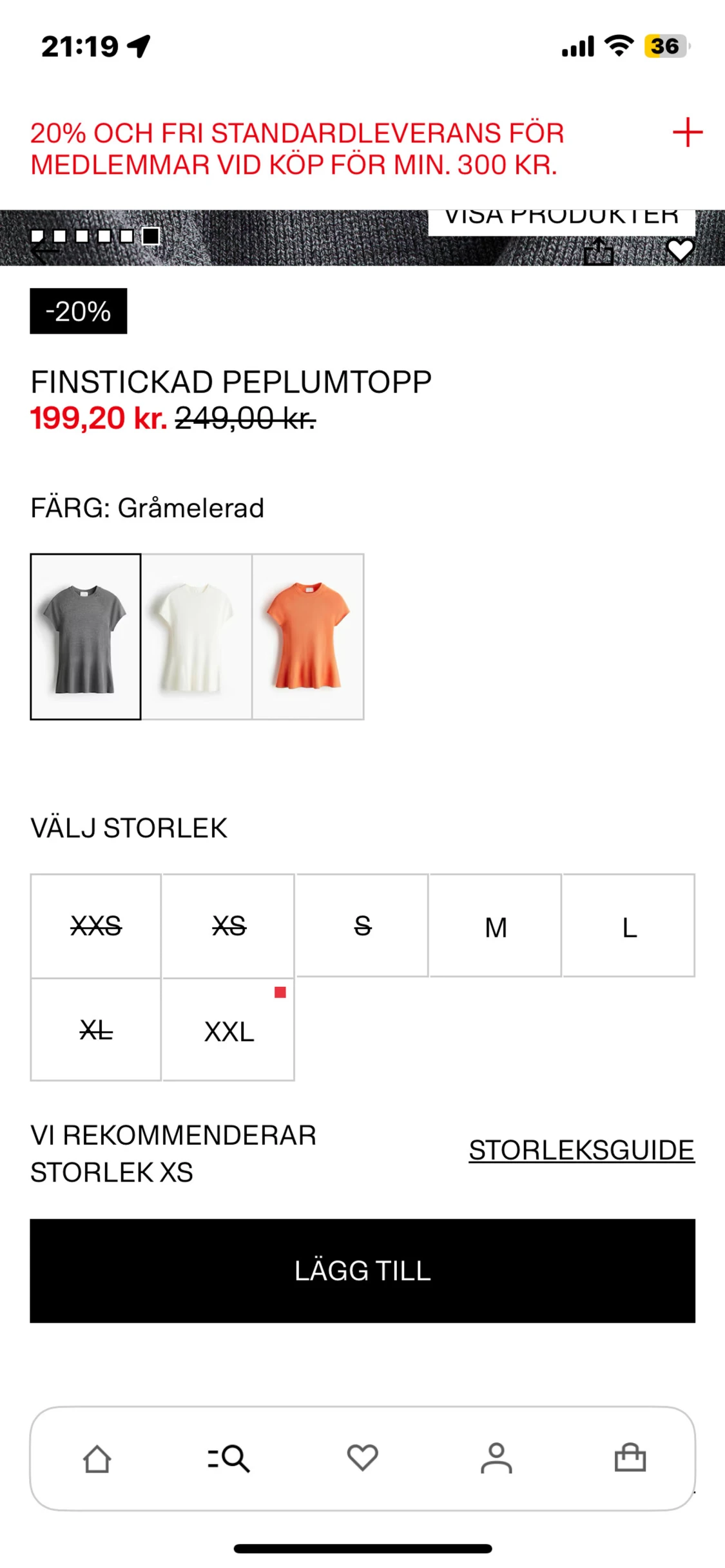 Gråmelerad stickad peplumtopp - 3