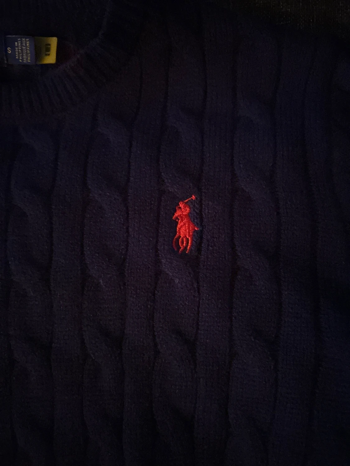 Marinblå kabelstickad tröja Polo Ralph Lauren - 1