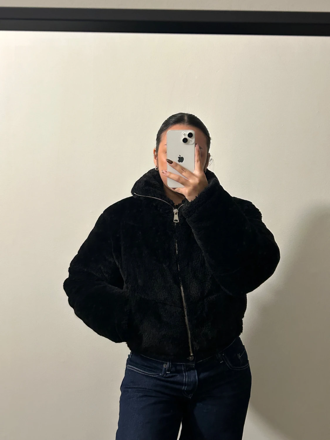 Svart teddyjacka från Pull&Bear