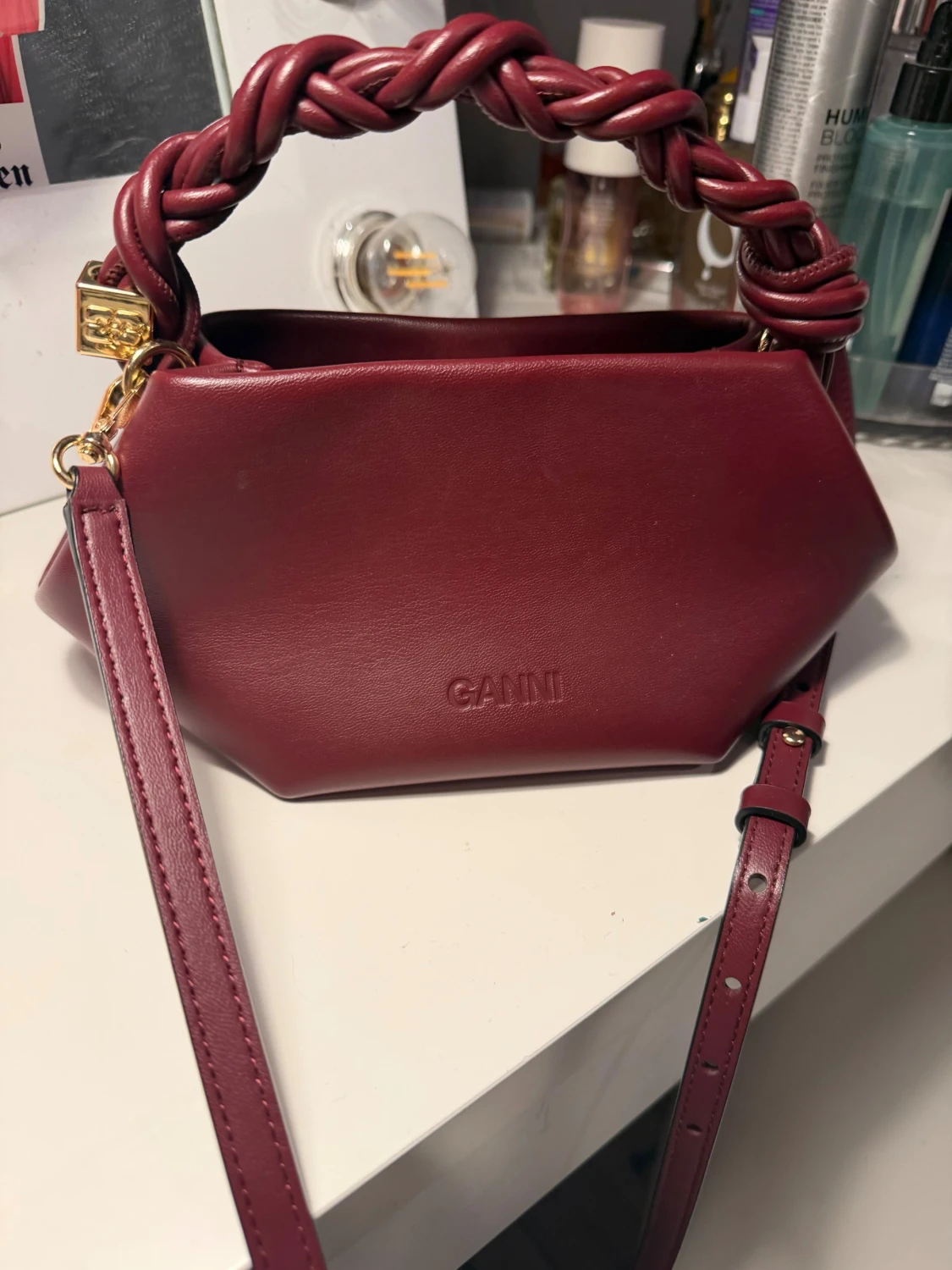 Röd ganni bou bag small - 2