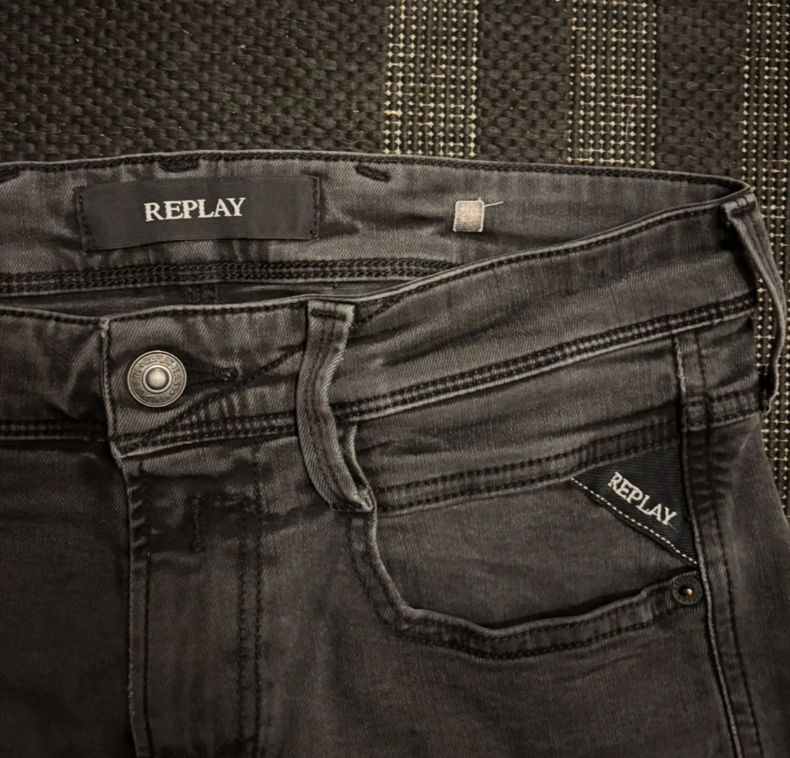Replay Anbass mörkgrå jeans slim fit - 3