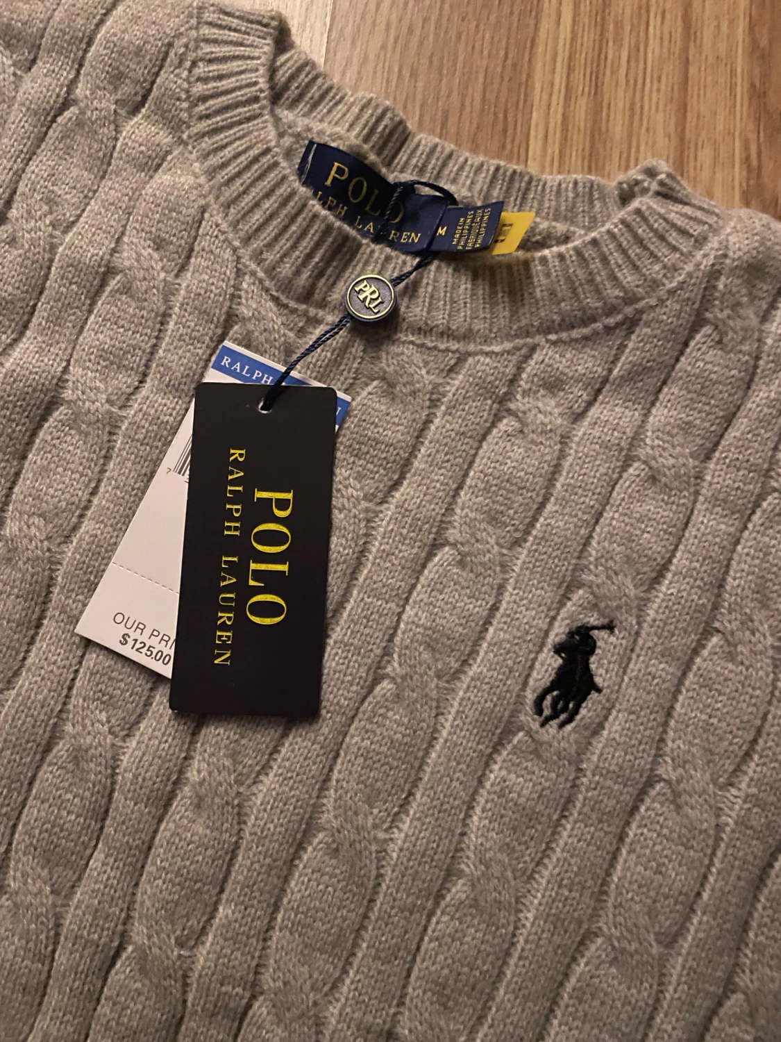 Stickad grå ralph lauren tröja - 2