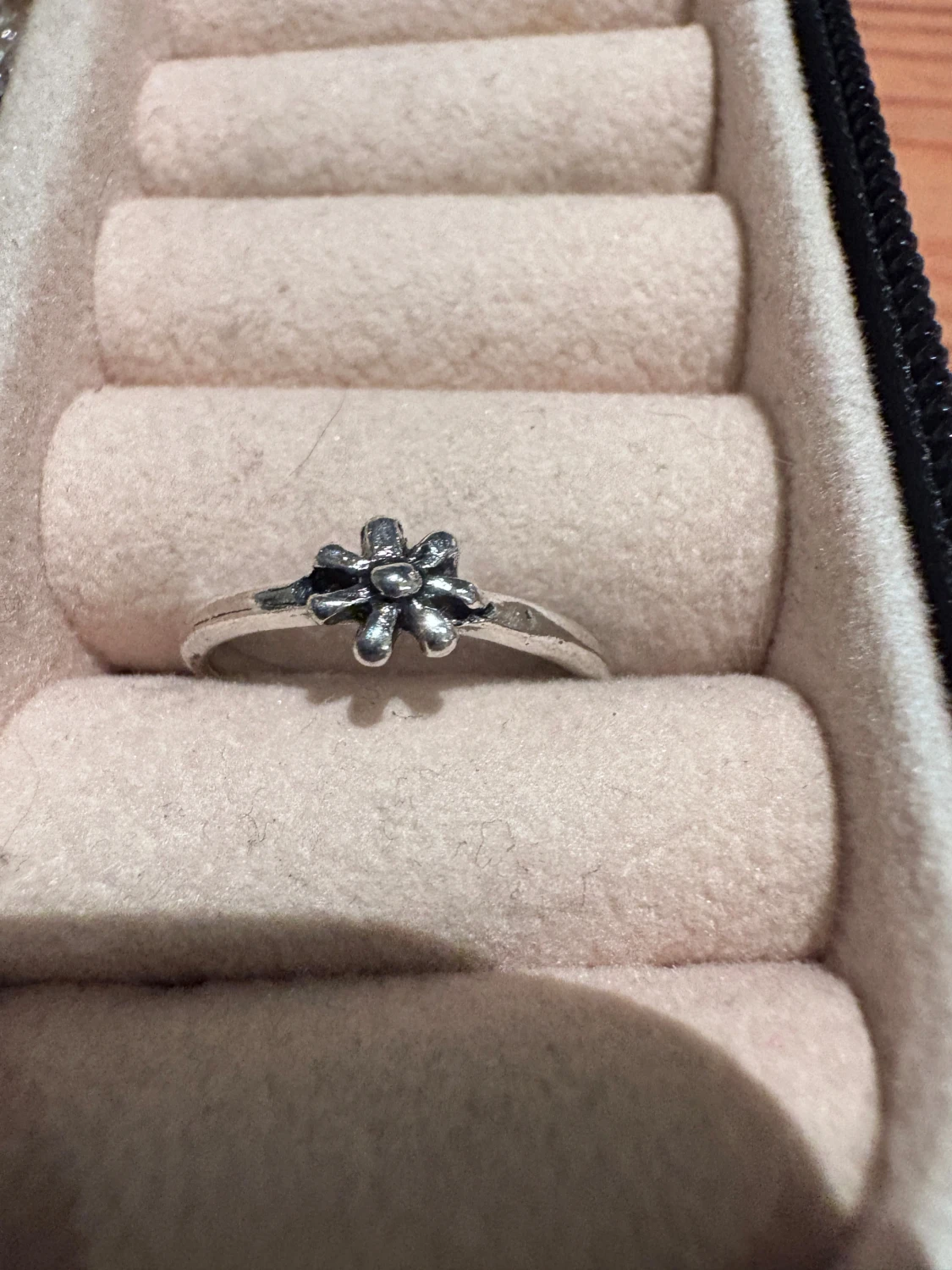 Silverring med blomma - 1