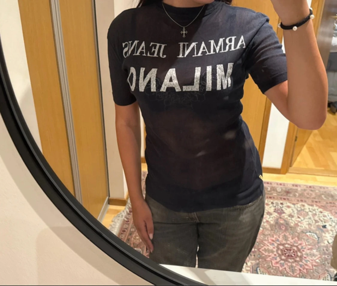 Mörkblå mesh t-shirt Armani Jeans