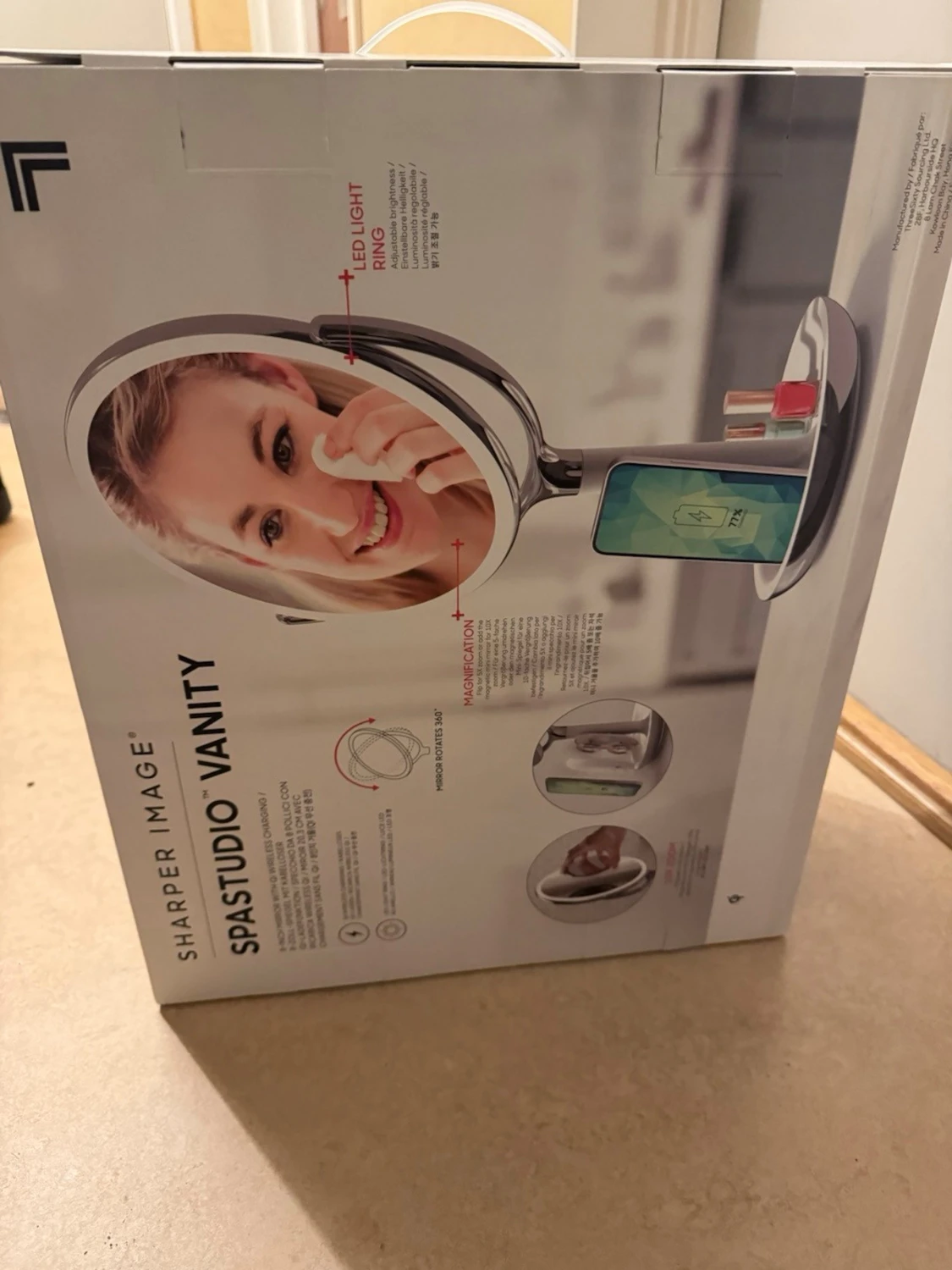 Rund sminkspegel med LED från Sharper Image - 3