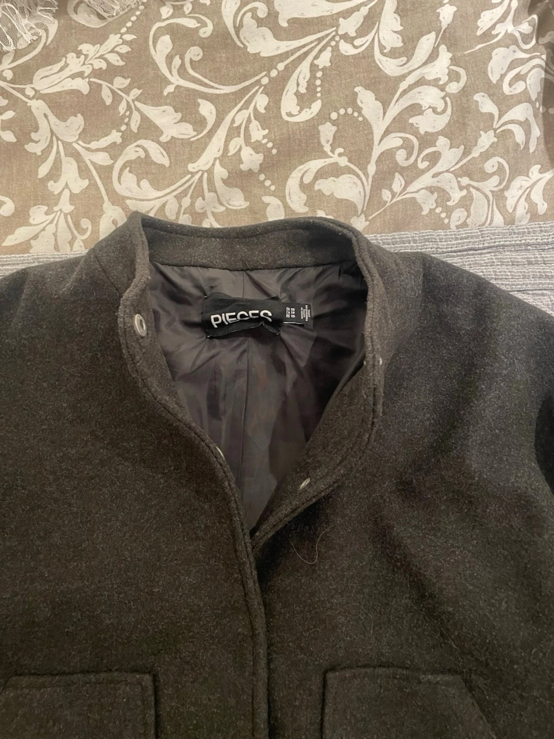 Mörkgrå ull bomberjacka - 2