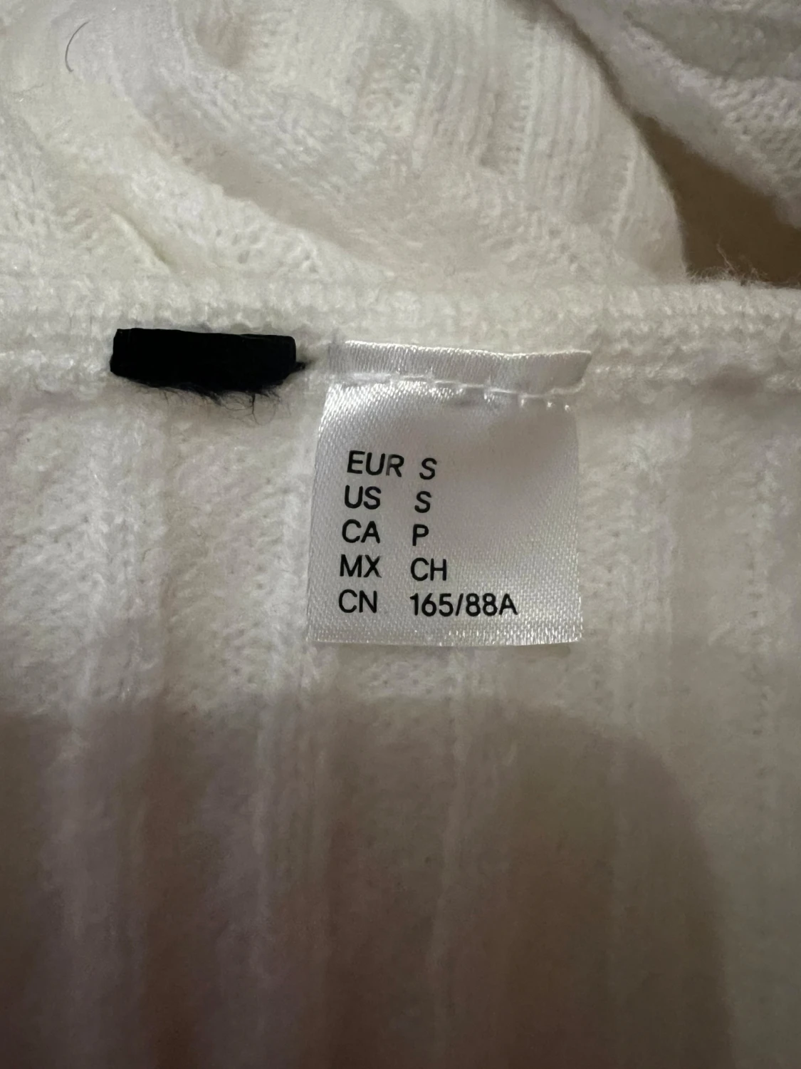 Vit ribbad stickad klänning H&M S - 2