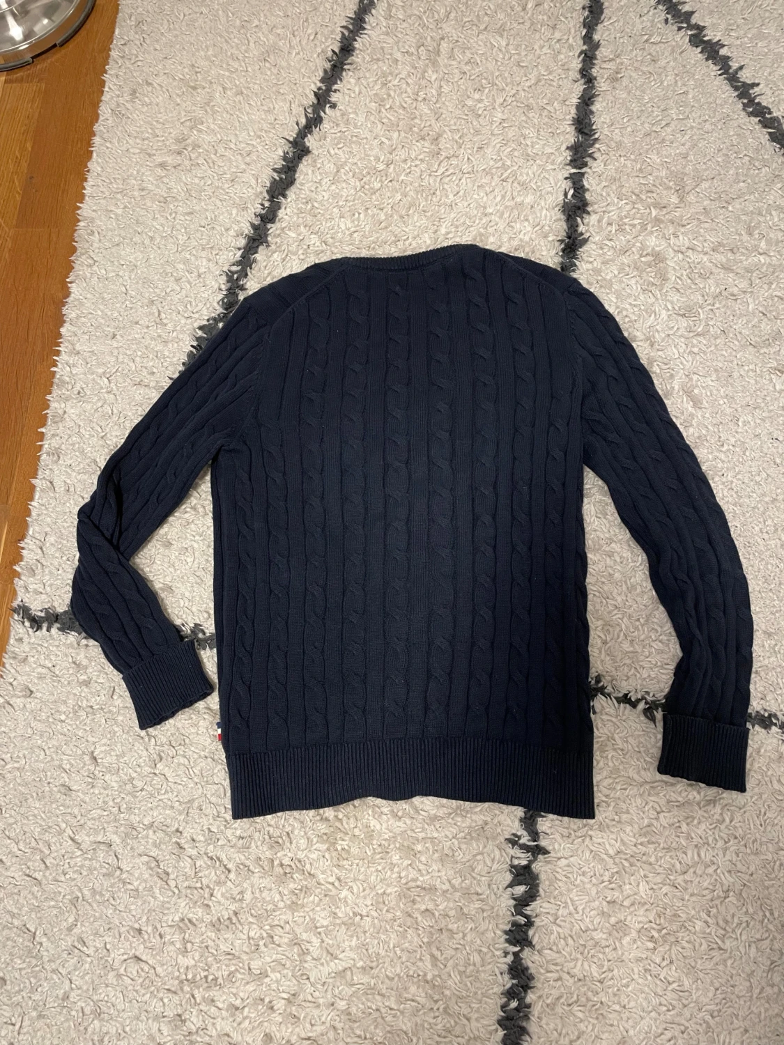 Mörkblå kabelstickad tröja Jean Paul - 2