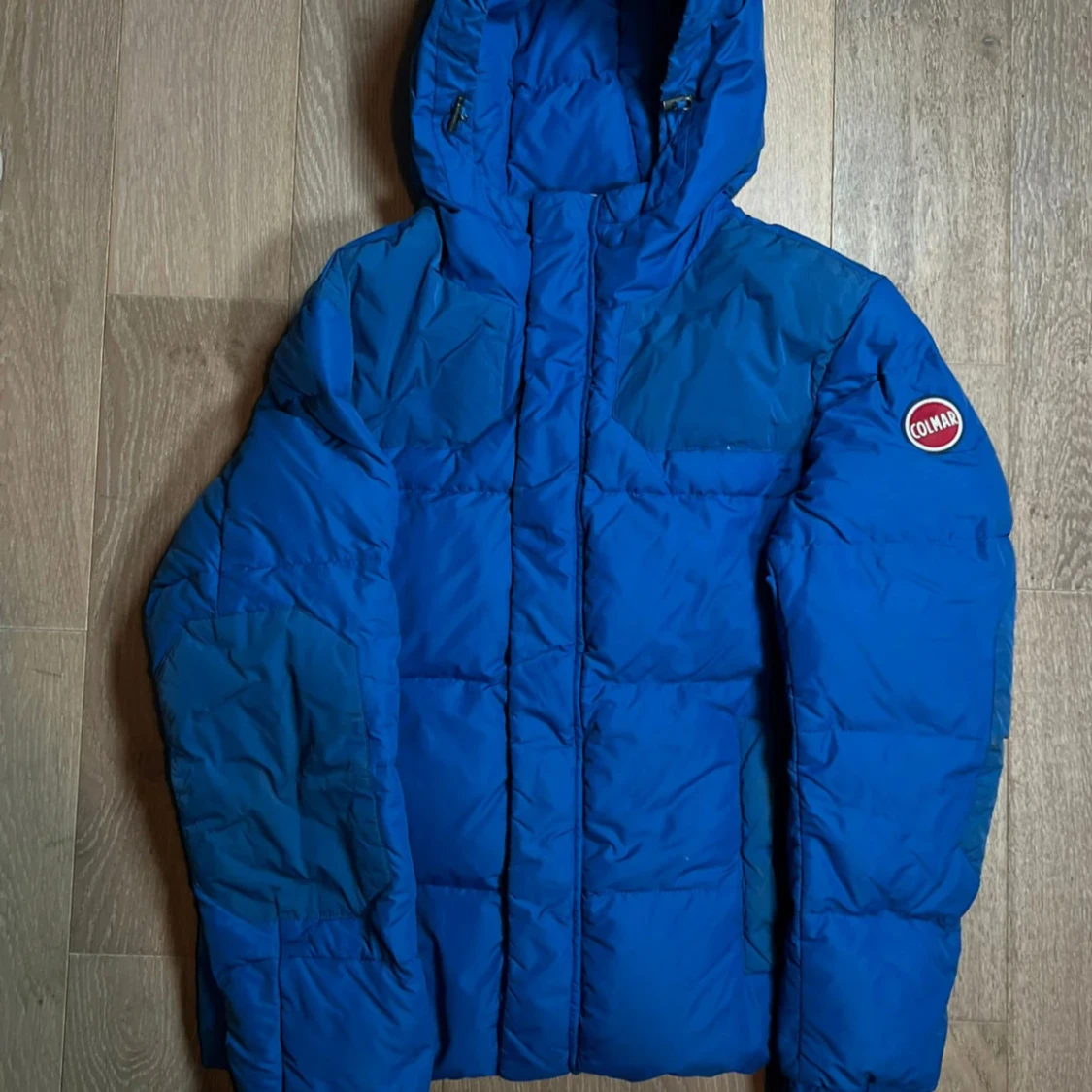 Blå dunjacka från Colmar med huva - 1