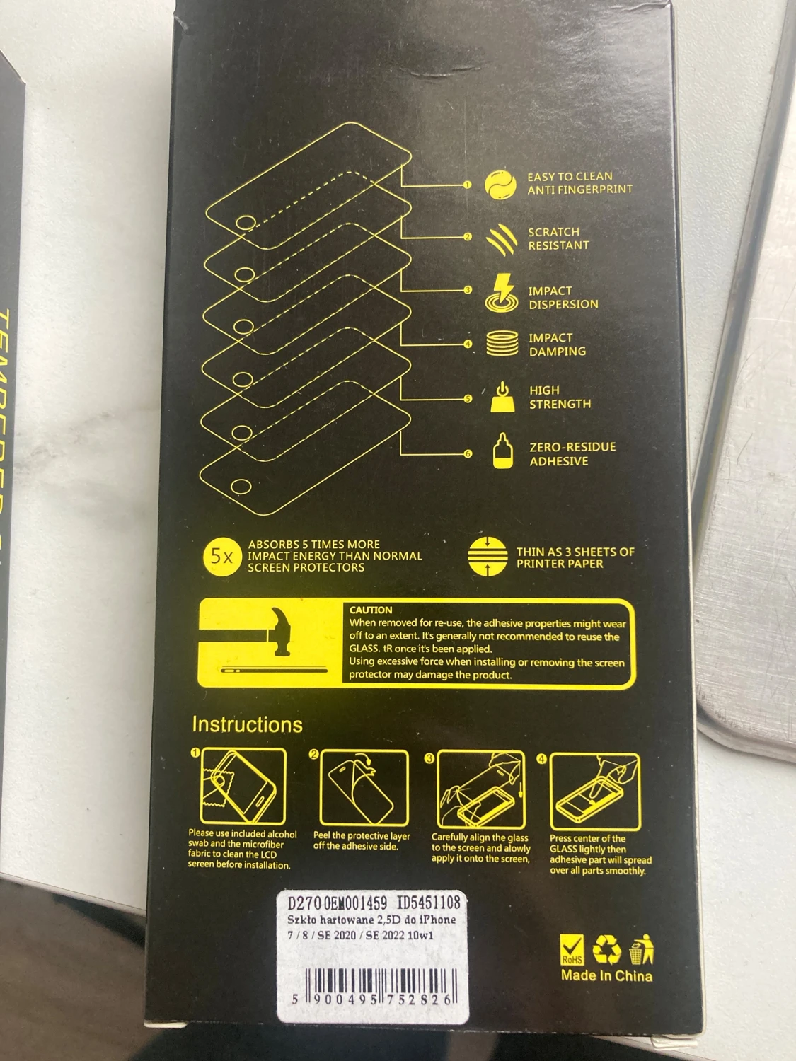 10pcs Premium Tempered Glass Screen Protector for iPhone 7/8/SE 2020/SE 2022 - 2