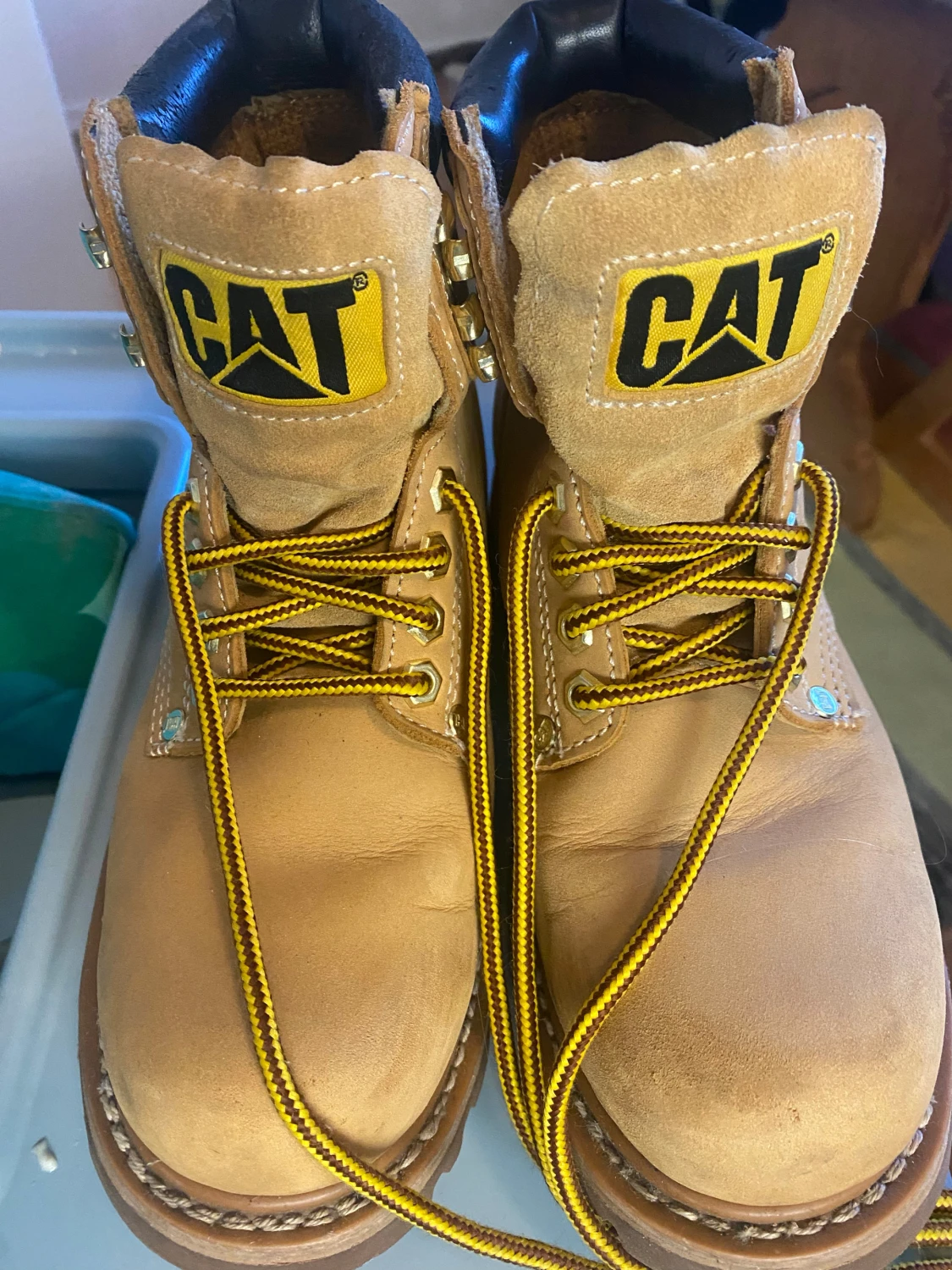 CAT boots i beige skinn, storlek 38 - 2