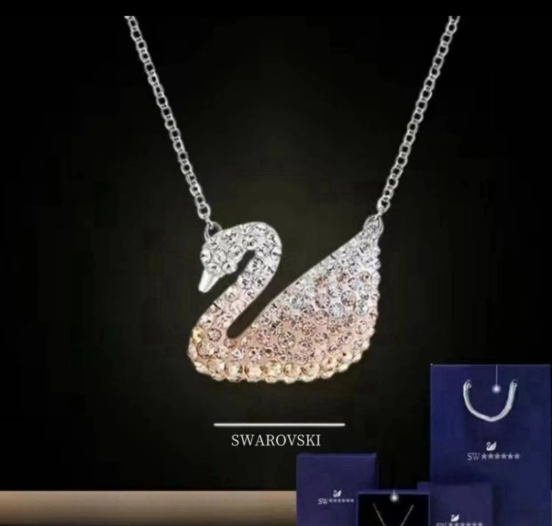 Swarovski halsband med svanmotiv - 3