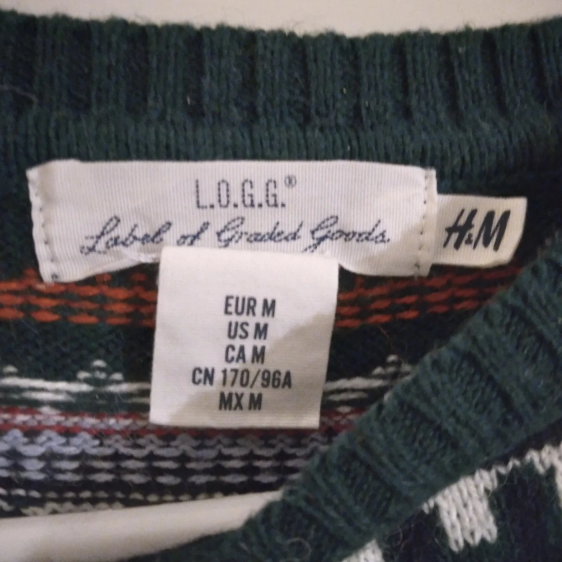 Mönstrad stickad tröja / jultröja från H&M L.O.G.G, Medium, NYSKICK - 3