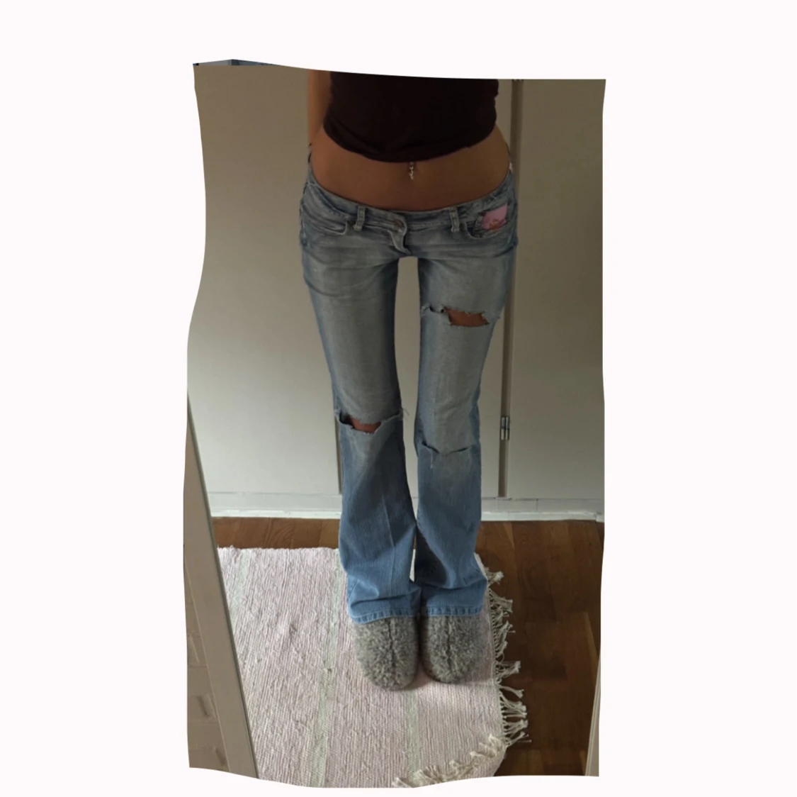 Lågmidjade vintage/retro bootcut jeans - 3