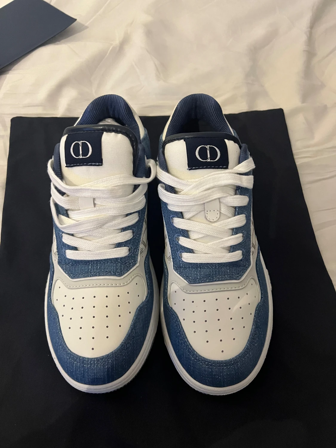 Dior sneakers blå och vit monogram - 2