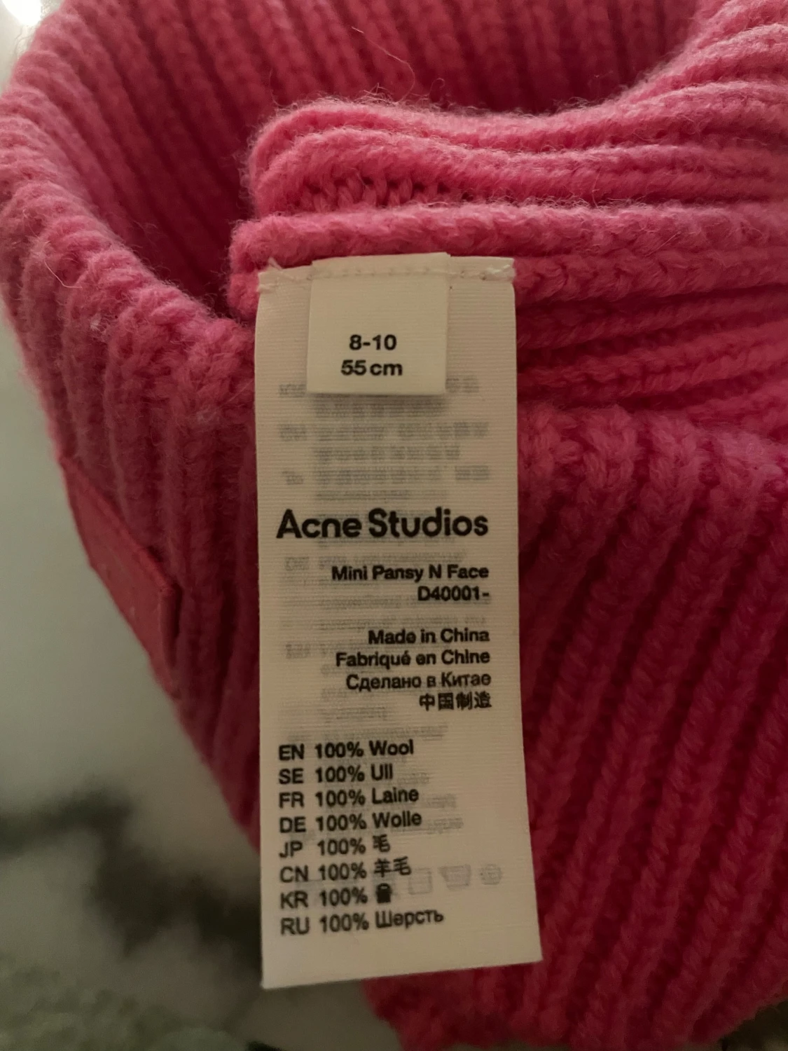 Rosa ribbad mössa Acne Studios - 1
